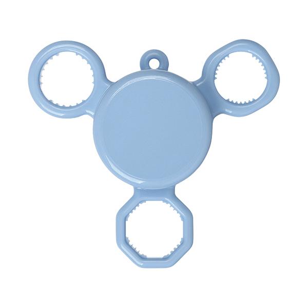 メーカー：小森樹脂　品番：383967　力いらずで、ペットボトルやパウチ容器などさまざまなタイプのキャップを開けられる。