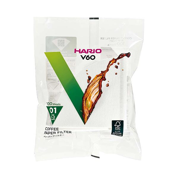 ハリオグラス　Ｖ６０用ペーパーフィルター酸素漂白０１　１−２杯用　ＶＣＦ−０１−１００Ｗ　１パック（１００枚）