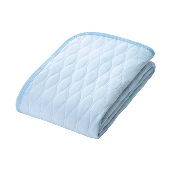 メーカー：大津コーポレーション　 品番：CSP7722-6  肌にあたる部分に冷感生地を使用したシンプルなデザインの敷パッド。　　＜生地アップ＞＜イメージ＞