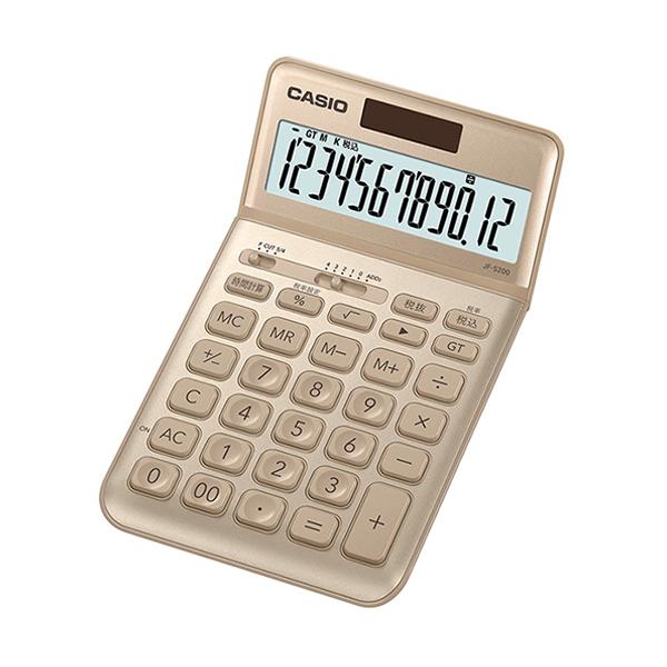 カシオ　デザイン電卓　１２桁　ジャストタイプ　ゴールド　ＪＦ−Ｓ２００−ＧＤ−Ｎ　１台