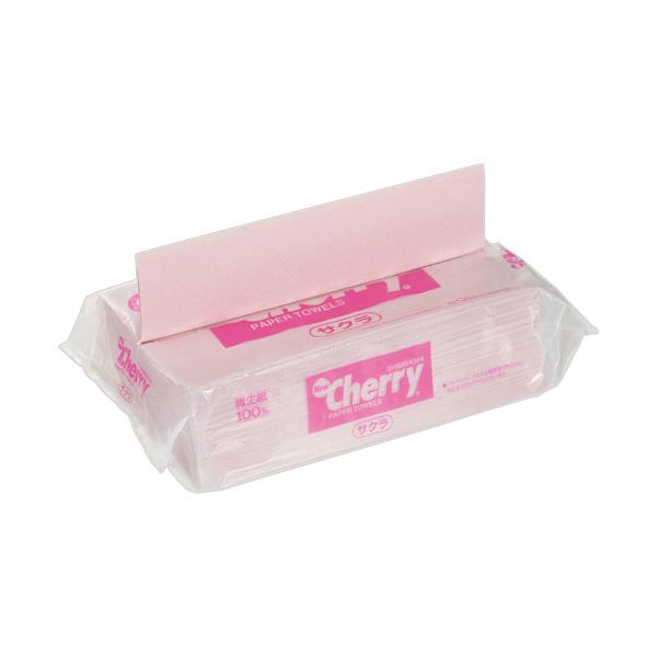 メーカー：新橋製紙 　品番：CH2030S   かわいらしいさくら色のペーパータオル。　　＜生地アップ＞
