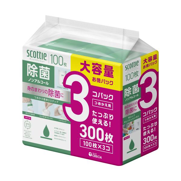 メーカー：日本製紙クレシア　品番：771539　【ノンアルコール】お口まわりもやさしくふける。除菌ノンアルコールタイプ。