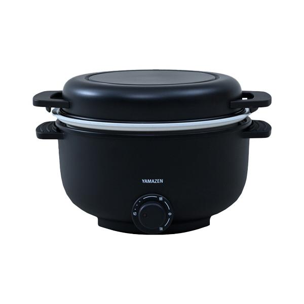 メーカー：ＹＡＭＡＺＥＮ　 品番：JYMCP-S650(B)  「揚げ」調理など1台5役！ふたがバット替わりに！　　＜セット内容＞温度調節はダイヤル式。＜イメージ＞