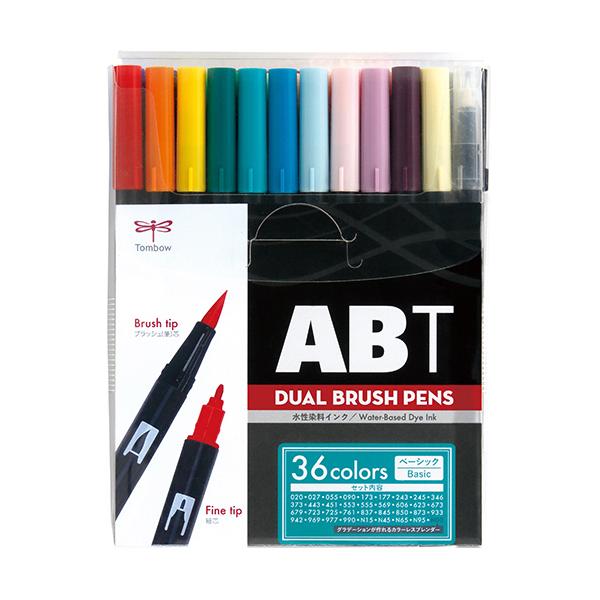 他サイト： トンボ鉛筆　水性マーカー　デュアルブラッシュペン　ＡＢＴ　３６色（各色１本）　ベーシック　ＡＢ−Ｔ３６ＣＢＡ　１パックの商品画像