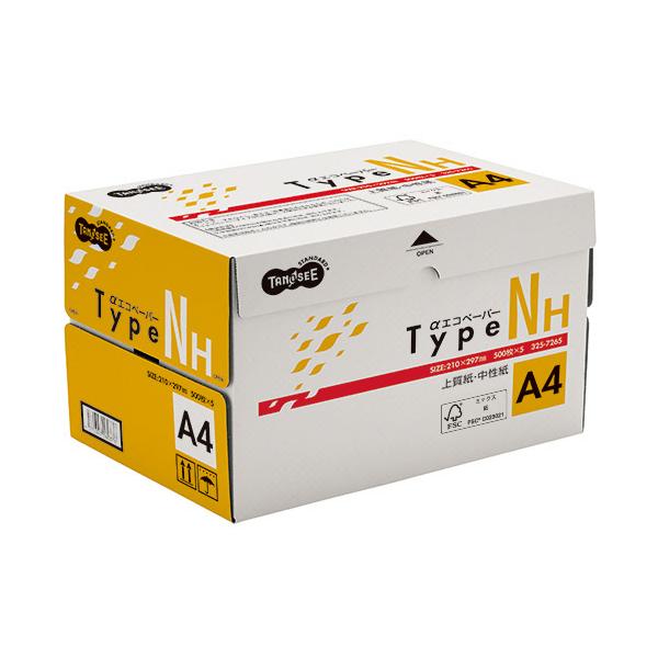 メーカー：オリジナル　品番：AENH-A4　ナチュラル色タイプで目にやさしい自然な白さ、国産のPPC用紙。