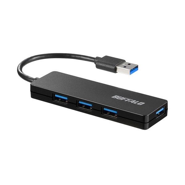 バッファロー　ＵＳＢ３．０　バスパワーハブ　４ポート　ブラック　ＢＳＨ４Ｕ１２０Ｕ３ＢＫ　１個