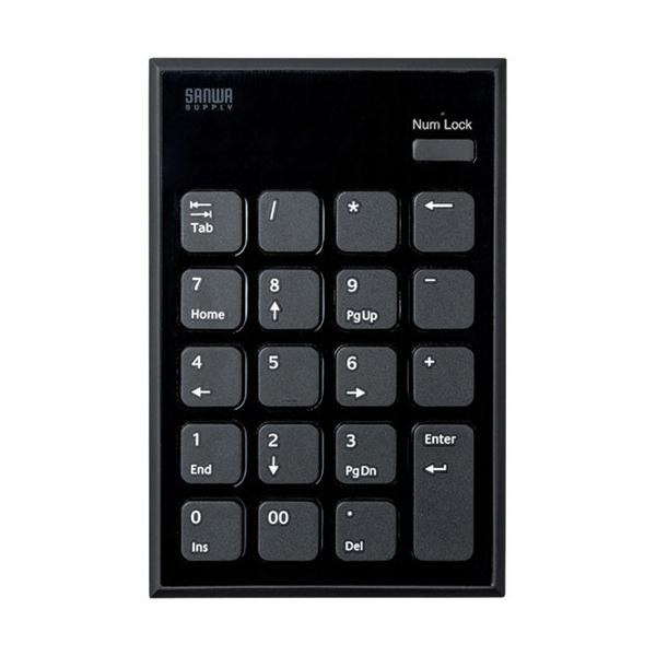 他サイト： サンワサプライ　Ｂｌｕｅｔｏｏｔｈテンキー　ブラック　ＮＴ−ＢＴ２１ＢＫ　（お取寄せ品）の商品画像