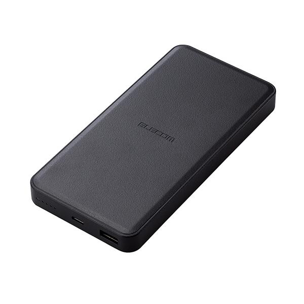 エレコム  DE-C39-12000BK ブラック モバイルバッテリー 大容量 急速充電 12000mAh USB PD対応 20W