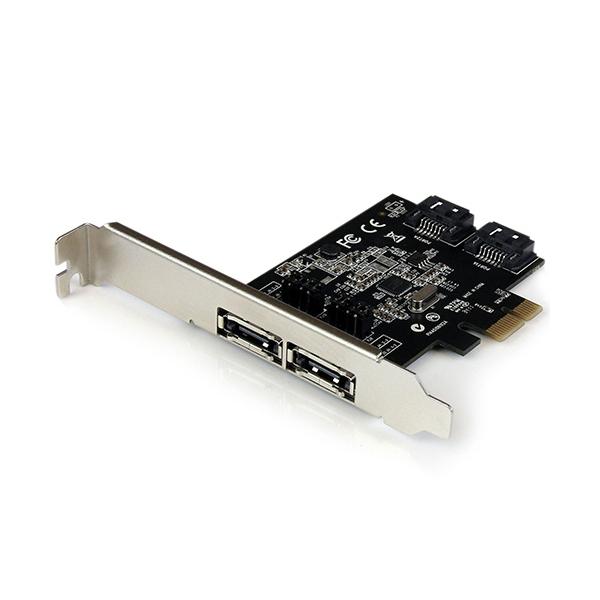 メーカー：ＳｔａｒＴｅｃｈ．ｃｏｍ　 品番：PEXESAT322I  PCI Expressスロットに6Gbps対応SATAポート2口を増設　　＜セット内容＞
