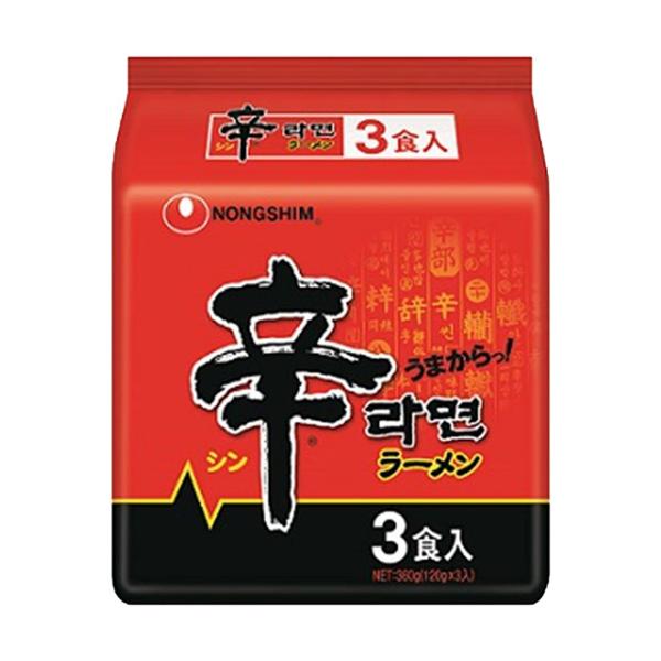 メーカー：農心ジャパン　品番：985122　うまからっ！でおなじみ「辛ラーメン」の袋麺。<br>