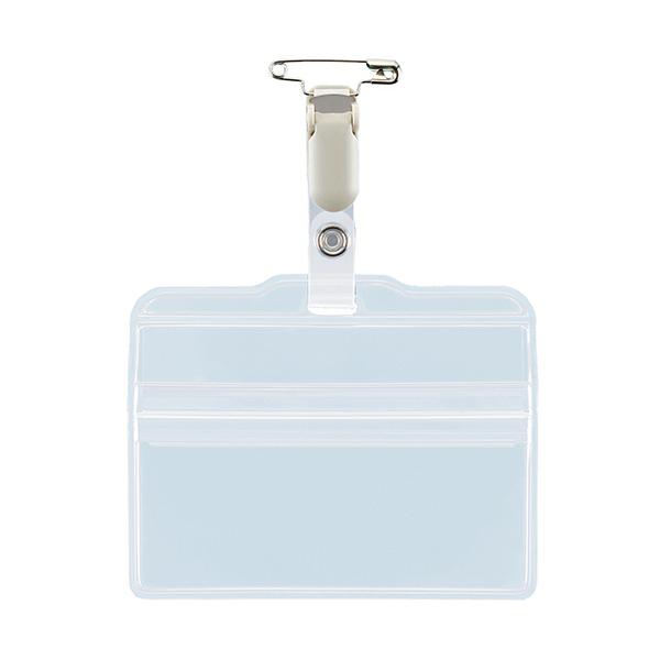 メーカー：ライオン事務器   品番：N-67K   横型名刺サイズのチャック式名札。