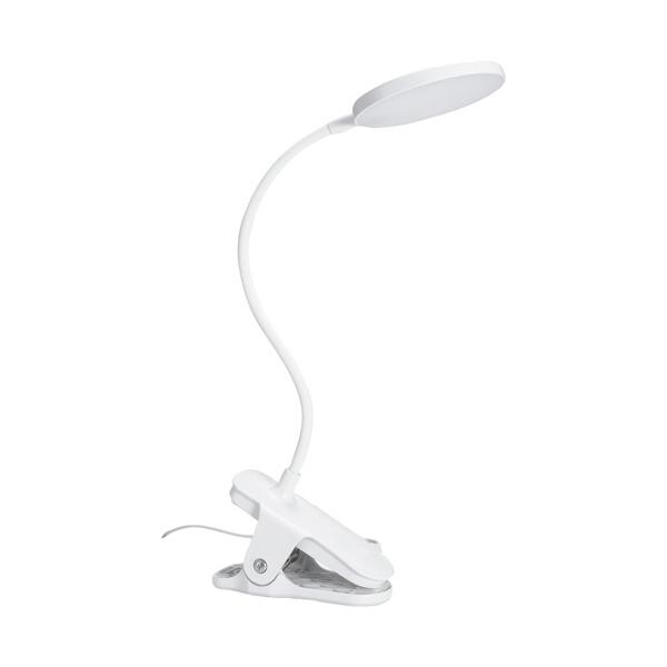 メーカー：ヤザワ　 品番：CLE05C01WH  スタンドとクリップの2WAY。　　＜タッチセンサースイッチ＞＜調光イメージ＞