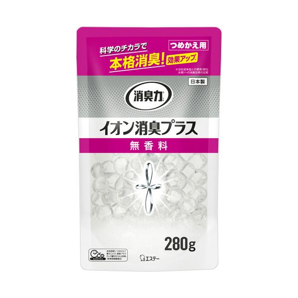 エステー　消臭力　クリアビーズ　イオン消臭プラス　無香料　つめかえ　２８０ｇ　１個