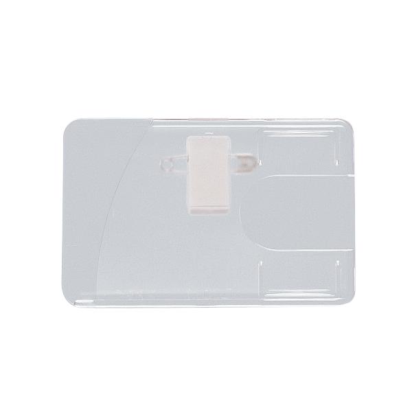 メーカー：ライオン事務器　 品番：N-231  ホルダーは衝撃に強い再生ポリカーボネート樹脂製。バッチタイプＩＤカード名札です。　　カードの出し入れが簡単な構造です。