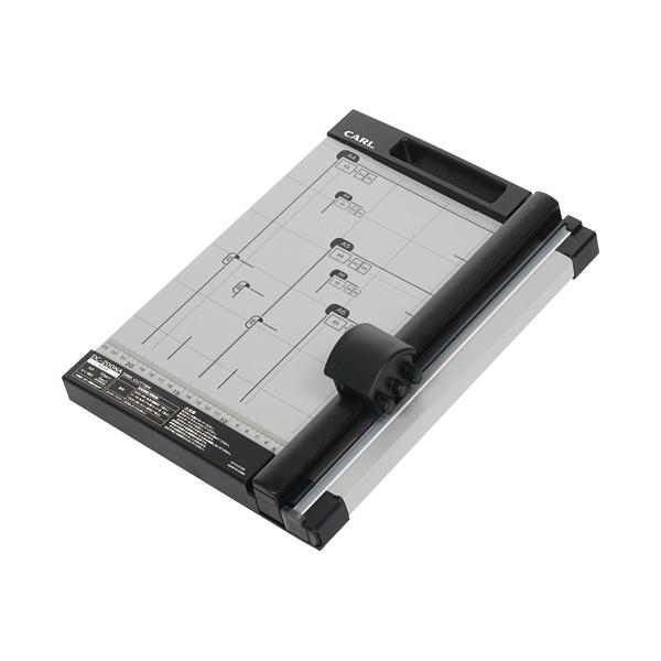 メーカー：カール事務器 　品番：DC-200NA   力のかかりやすいスライダーでより正確な裁断を実現！　　裁断は下に押しながらスライドするだけ。コンパクトで軽量。持ち運びもラクラク。刃の交換が可能。