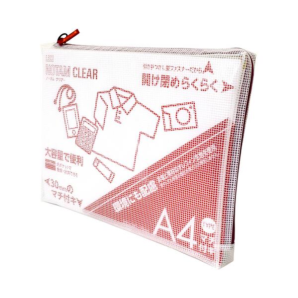 サクラクレパス　ノータム　クリアー　Ａ４タイプ　マチ付　レッド　ＵＮＣＭ−Ａ４＃１９　１個（お取寄せ品)