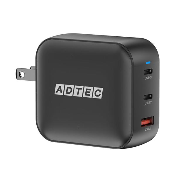 ＰＤ対応　ＧａＮ　ＡＣ充電器　１００Ｗ　Ｔｙｐｅ−Ａ×１／Ｔｙｐｅ−Ｃ×２　ブラック　ＡＰＤ−Ｖ１００ＡＣ２−ＢＫ　１個（お取寄せ品)