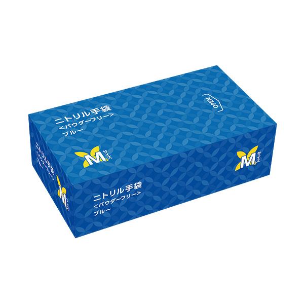 ＴＡＮＯＳＥＥ　使いきりニトリル手袋　ブルー　パウダーフリー　Ｍ　１箱（１００枚）