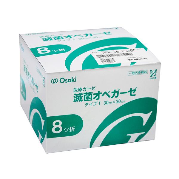 オオサキメディカル　オオサキ滅菌オペガーゼ　ＲＳ８−５　３０×３０ｃｍ　８ツ折　１０８８３　１箱（１５０枚：５枚×３０パック）