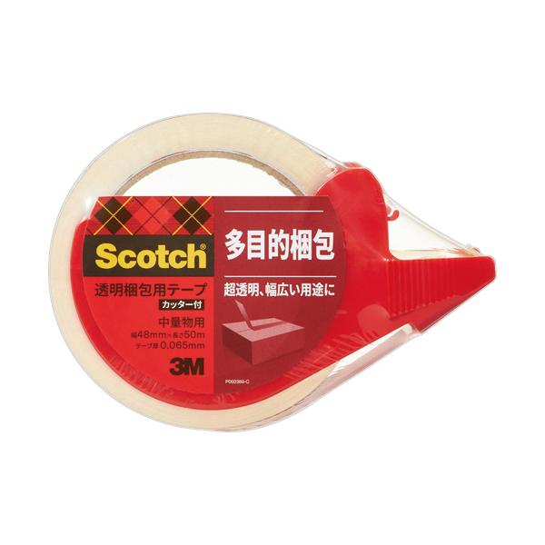 他サイト： ３Ｍ　スコッチ　透明梱包用テープ　中・軽量物用　４８ｍｍ×５０ｍ　カッター付　３１３Ｄ　１Ｐ　１巻の商品画像