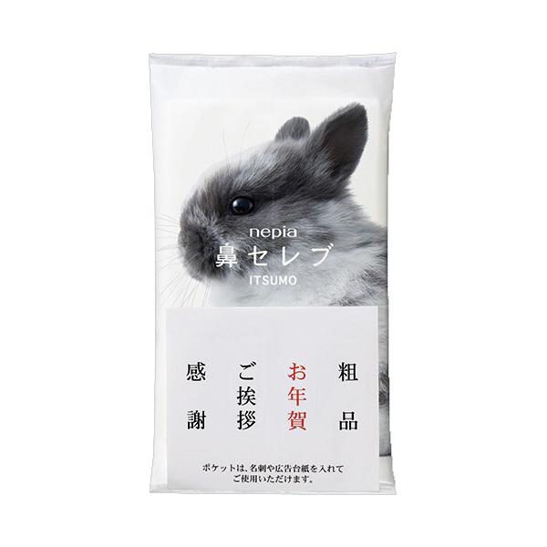 メーカー：王子ネピア 　品番：ハナセレブITSUMO PLUS 10コ   貰ってうれしい「ごあいさつ」ティッシュ。　　ごあいさつに使えるシール付き。透明ポケットがあるので宣伝・告知に便利。<br>※画像はイメージです。