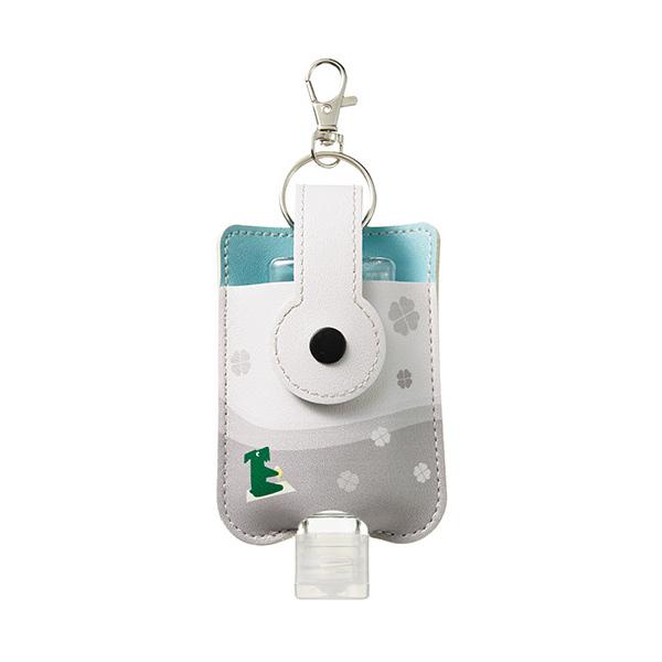 メーカー：たのくんオリジナル 　品番：TN-ハンドサニタイザ-ボトル&amp;ケ-ス   アルコールジェルを入れて持ち運べるミニボトルとケース。いつでもどこでも消毒を！　　バックなどに取り付け可能。使いたいときに、さっと消毒。