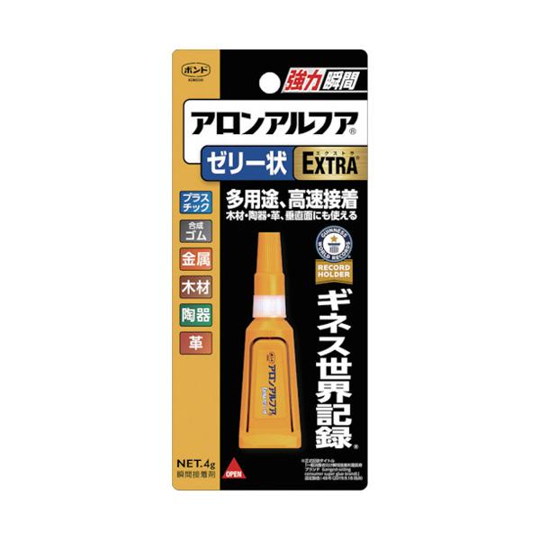 ボンド アロンアルフア EXTRAゼリー状 4g コニシ 多用途 高速接着 木材 陶器 革 垂直面にも使える ギネス世界記録 プラスチック 合成ゴム 金属 木材 陶器 M6