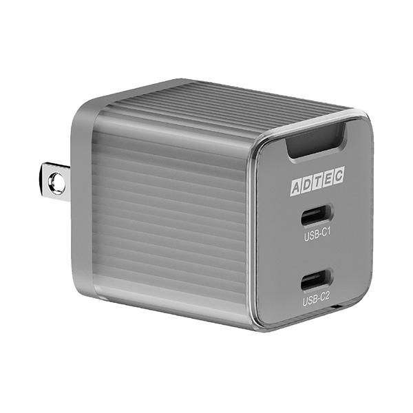アドテック　ＰＤ対応　ＡＣ充電器　ＧａＮ　ＵＳＢ　Ｔｙｐｅ−Ｃ　２ポート　４５Ｗ　ブラック　ＡＰＤ−Ｖ０４５Ｃ２−ＢＫ　１個　（お取寄せ品）