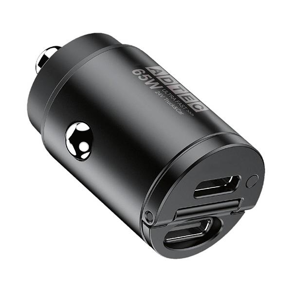 ＰｏｗｅｒＤｅｌｉｖｅｒｙ対応　シガーソケットタイプ充電器　６５Ｗ　Ｔｙｐｅ−Ｃ×２　ブラック　ＡＣＰＤ−Ｖ０６５Ｃ２　（お取寄せ品）
