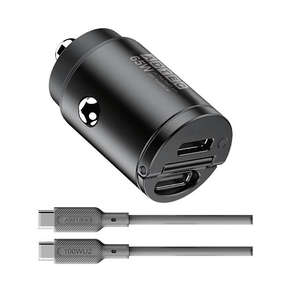 ＰｏｗｅｒＤｅｌｉｖｅｒｙ対応　シガーソケットタイプ充電器　６５Ｗ　Ｔｙｐｅ−Ｃ×２　ケーブル付属　ＡＣＰＤ−Ｖ０６５Ｃ２−ＳＣ１０Ｕ２