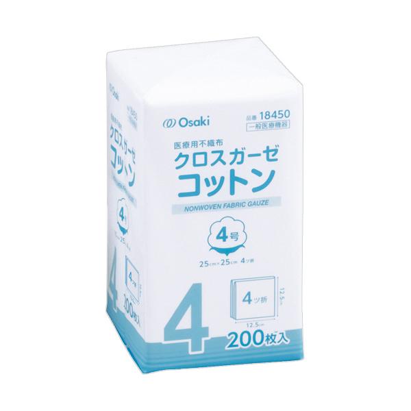 メーカー：オオサキメディカル 　品番：380498   吸収性に優れたコットン100％の不織布ガーゼ。　　＜生地アップ＞