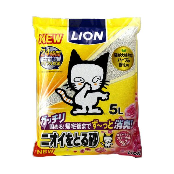 ライオン　ニオイをとる砂　フローラルソープの香り　５Ｌ　１パック
