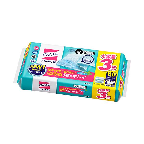 花王　トイレクイックル　ミントの香り　つめかえ用　１パック（３０枚：１０枚×３個）