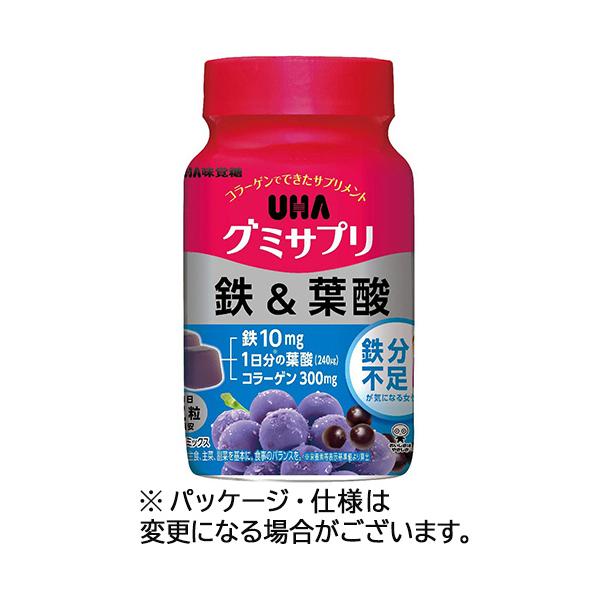 他サイト： ＵＨＡ味覚糖　グミサプリ　鉄＆葉酸　３０日分　１個（６０粒） （お取寄せ品）の商品画像