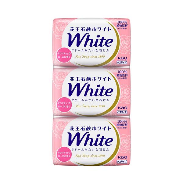 花王　石鹸ホワイト　アロマティック・ローズの香り　バスサイズ　１３０ｇ／個　１パック（３個）