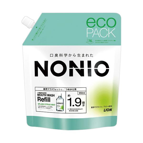 ライオン　ＮＯＮＩＯ　マウスウォッシュ　スプラッシュシトラスミント　詰替用　９５０ｍＬ　１パック