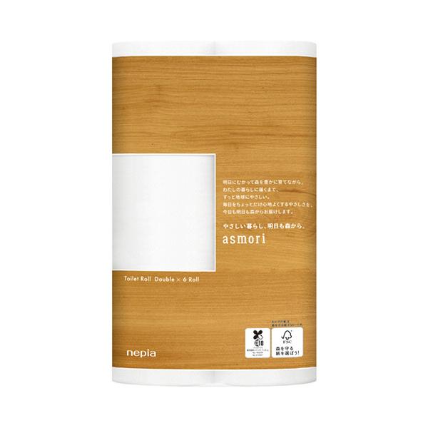 メーカー：王子ネピア   品番：21233   コンパクトで収納に便利な6ロール。袋のまま置いてもおしゃれなシンプルデザイン。