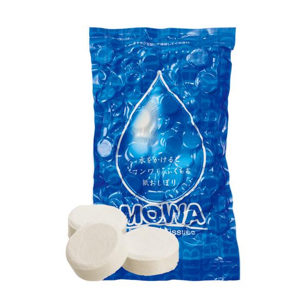 メーカー：大黒工業　 品番：MW-1  持ち運びや非常時・災害時に重宝する、圧縮タイプのおしぼり。　　＜生地アップ＞