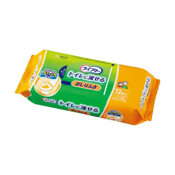 メーカー：ユニ・チャーム　品番：538737　厚手素材でしっかり拭けてトイレに流せるおしりふき！