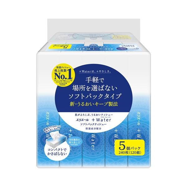 メーカー：大王製紙　 品番：E+WATER120W5  ひと触れで違いがわかる潤いティシュー。　　