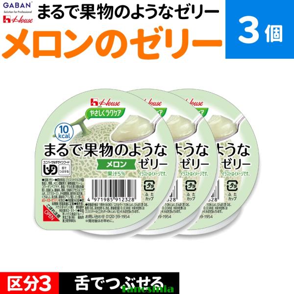 3個 介護食 介護食品 舌でつぶせる 栄養機能食品 健康食品デザート スイーツ ゼリー セット やさしくラクケア まるで果物のようなゼリー メロン ハウス