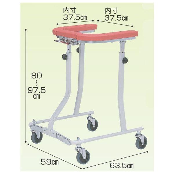 歩行器 介護 折りたたみ式歩行車 四輪自在 TY157F 日進医療器 リハビリ