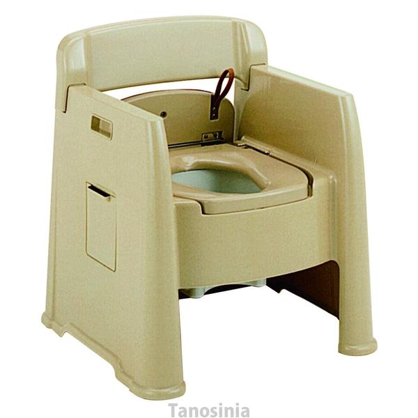 アロン化成 背付ポータブルトイレ楽立AD 介護用品 病院 施設