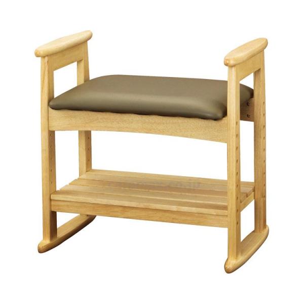 肘付スツール / W-5H ナチュラル 踏み台 腰掛け台 玄関 スツール 介護