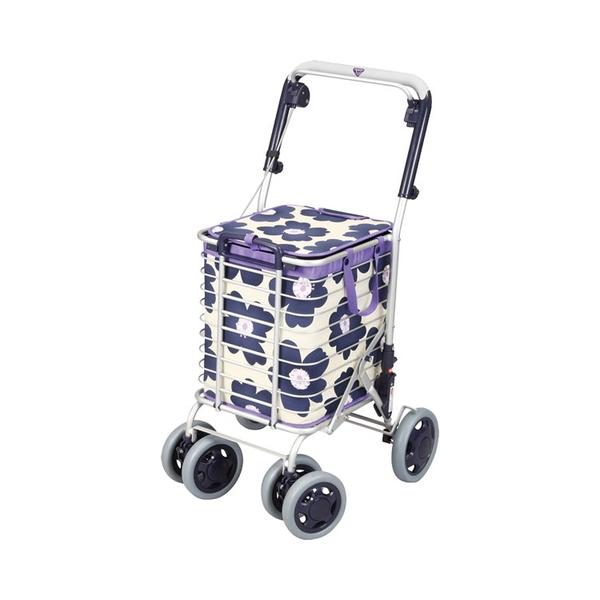 ワイヤーカート シルバーカー ブレーキ付 A-0245H 花柄 ユーバ産業 介護用品