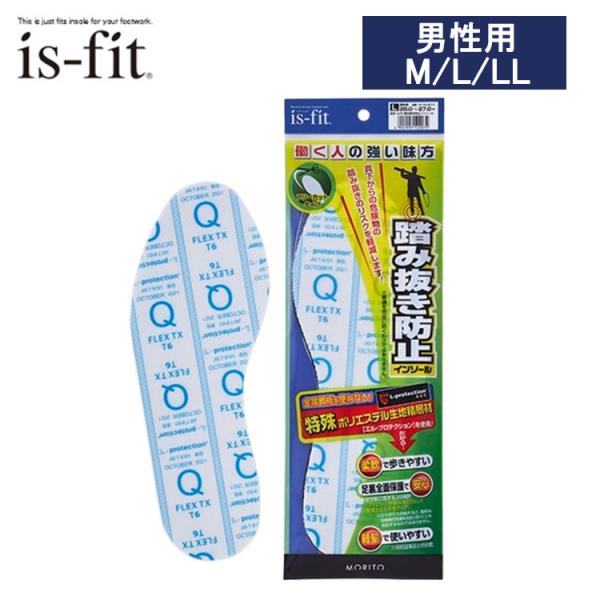is fit 踏み抜き防止インソール 男性用 M(24.0〜25.5cm) L(26.0〜27.0cm)LL (27.5〜30.0cm) インソール 中敷き 丈夫 安全 現場 貫通防止 靴用品 モリトジャパン