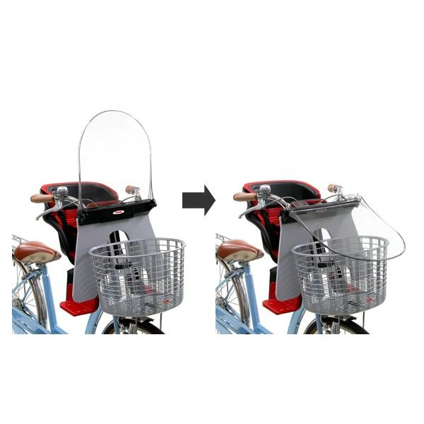 OGKあと付けフロントチャイルドシートをつけた自転車用 風防 UV-011 