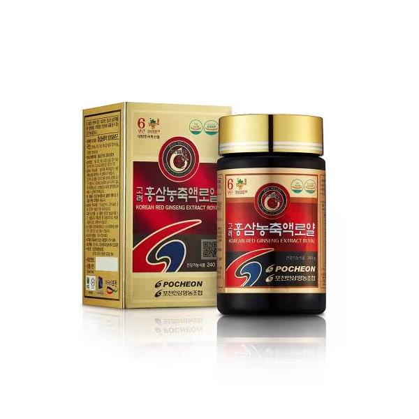 【商品名】高麗人参 抱川人参営農組合 6年根 高麗紅参濃縮液 エキス 紅参精 ローヤル 240g 高麗人参エキス100%【内容量】240g 1本 ジンセノサイド総含有量1440mg【原材料名及び成分】高麗人参エキス 高麗紅参濃縮液100% ...