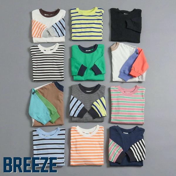 BREEZE（ブリーズ） 2枚よりメール便送料無料 2026春 無地ボーダー