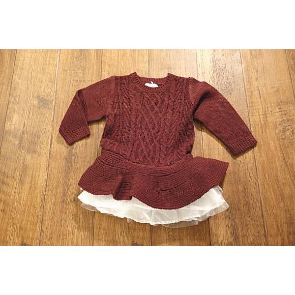 セール】WILLMERY ウィルメリー すそフリルニットワンピース 子供服 メール便不可 17 ウィルメリー ニット セーター